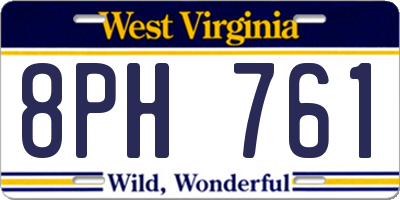 WV license plate 8PH761
