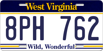 WV license plate 8PH762
