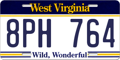 WV license plate 8PH764