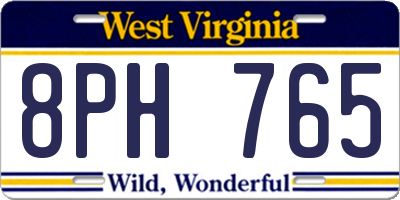 WV license plate 8PH765