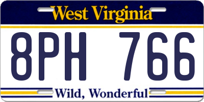 WV license plate 8PH766