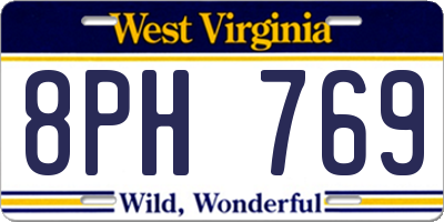 WV license plate 8PH769