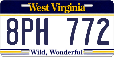 WV license plate 8PH772