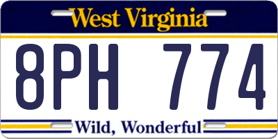 WV license plate 8PH774