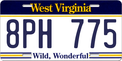 WV license plate 8PH775