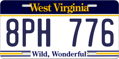 WV license plate 8PH776