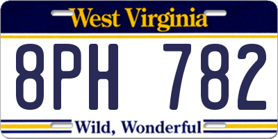 WV license plate 8PH782