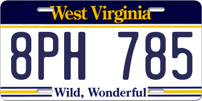 WV license plate 8PH785