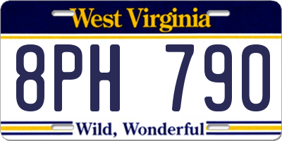 WV license plate 8PH790