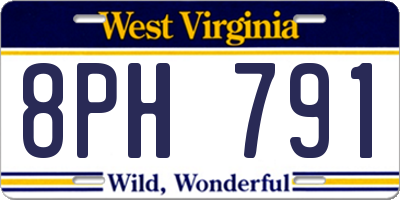 WV license plate 8PH791