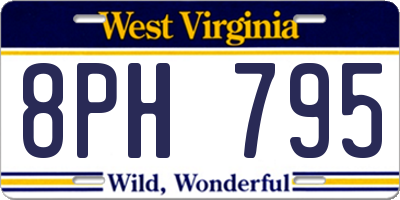 WV license plate 8PH795
