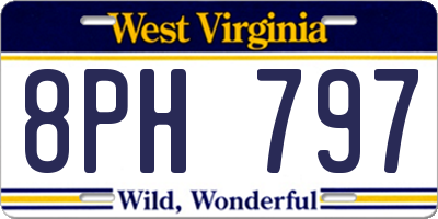 WV license plate 8PH797
