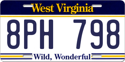 WV license plate 8PH798