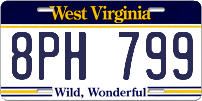 WV license plate 8PH799