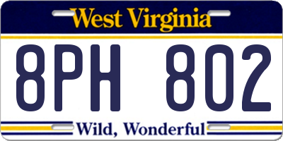 WV license plate 8PH802
