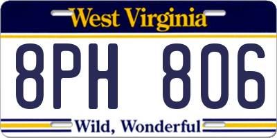 WV license plate 8PH806