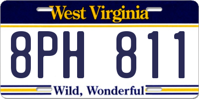 WV license plate 8PH811