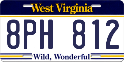 WV license plate 8PH812