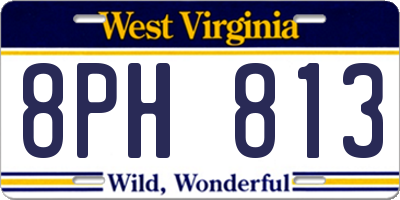 WV license plate 8PH813