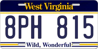 WV license plate 8PH815