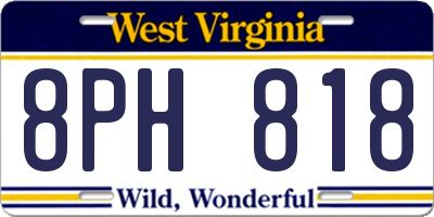 WV license plate 8PH818