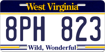 WV license plate 8PH823