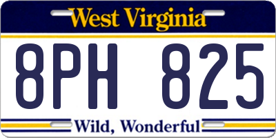 WV license plate 8PH825