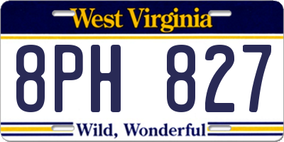 WV license plate 8PH827