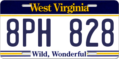 WV license plate 8PH828