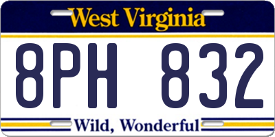 WV license plate 8PH832