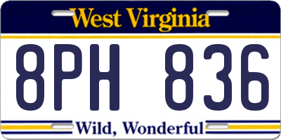 WV license plate 8PH836