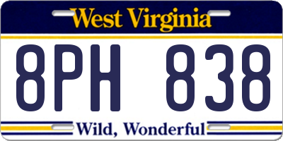 WV license plate 8PH838