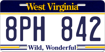 WV license plate 8PH842