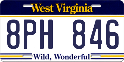 WV license plate 8PH846
