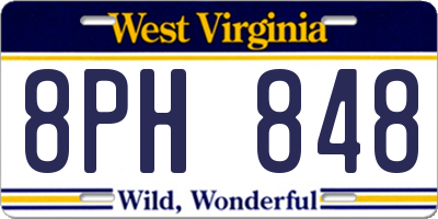 WV license plate 8PH848