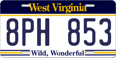 WV license plate 8PH853
