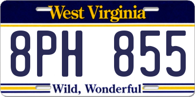 WV license plate 8PH855