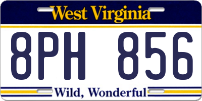 WV license plate 8PH856