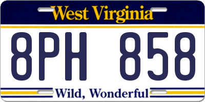 WV license plate 8PH858