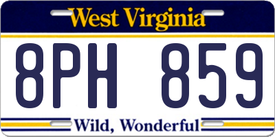 WV license plate 8PH859