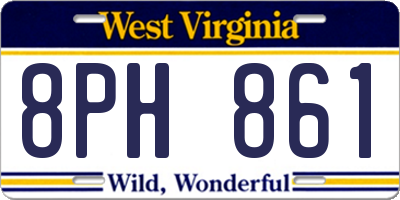 WV license plate 8PH861
