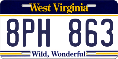 WV license plate 8PH863