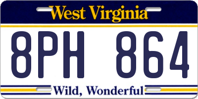 WV license plate 8PH864