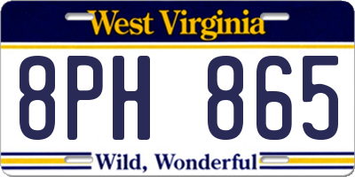 WV license plate 8PH865