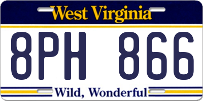 WV license plate 8PH866