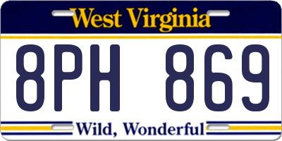 WV license plate 8PH869