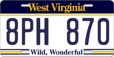 WV license plate 8PH870