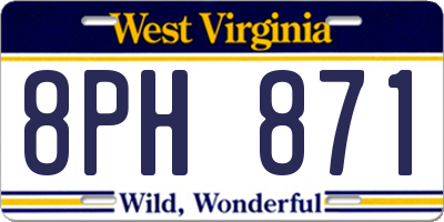 WV license plate 8PH871