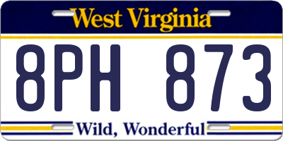 WV license plate 8PH873