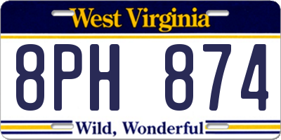 WV license plate 8PH874